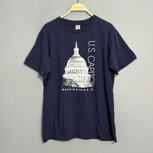 Tipsy USA TShirt US Capitol Washington DC Men Size M Navy Landmark Dome Graphic